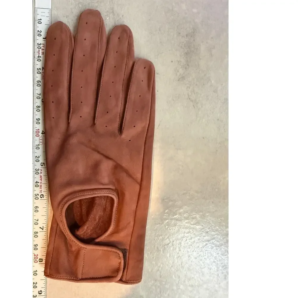 Jindo Fashion Medium Brown Leather Gloves Size 44 Made in Korea